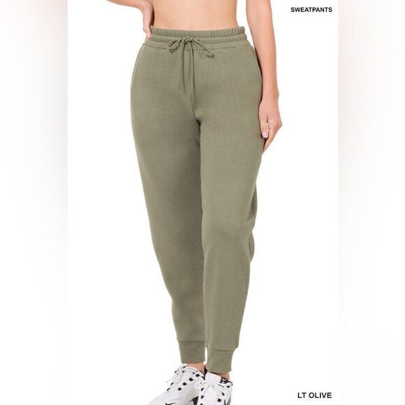 Olive Jogger Track Pants - Picture 1 of 10